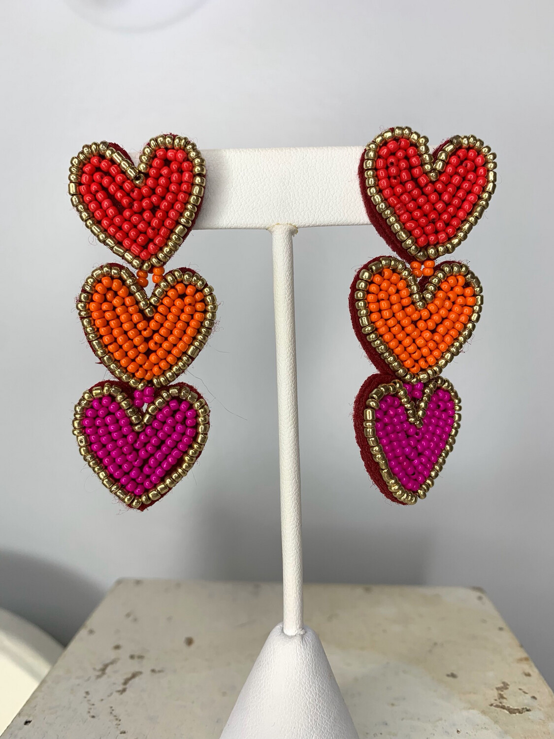 Multi Color Heart Earrings