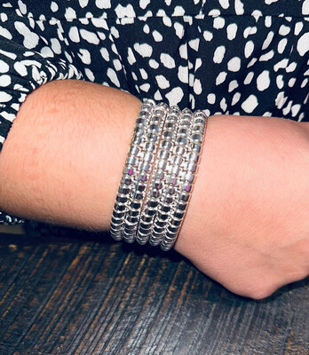 Silver Set of 5 Bracelets 