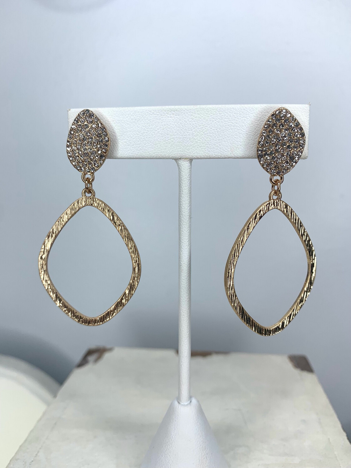Gold Rhinestone Post Earrings