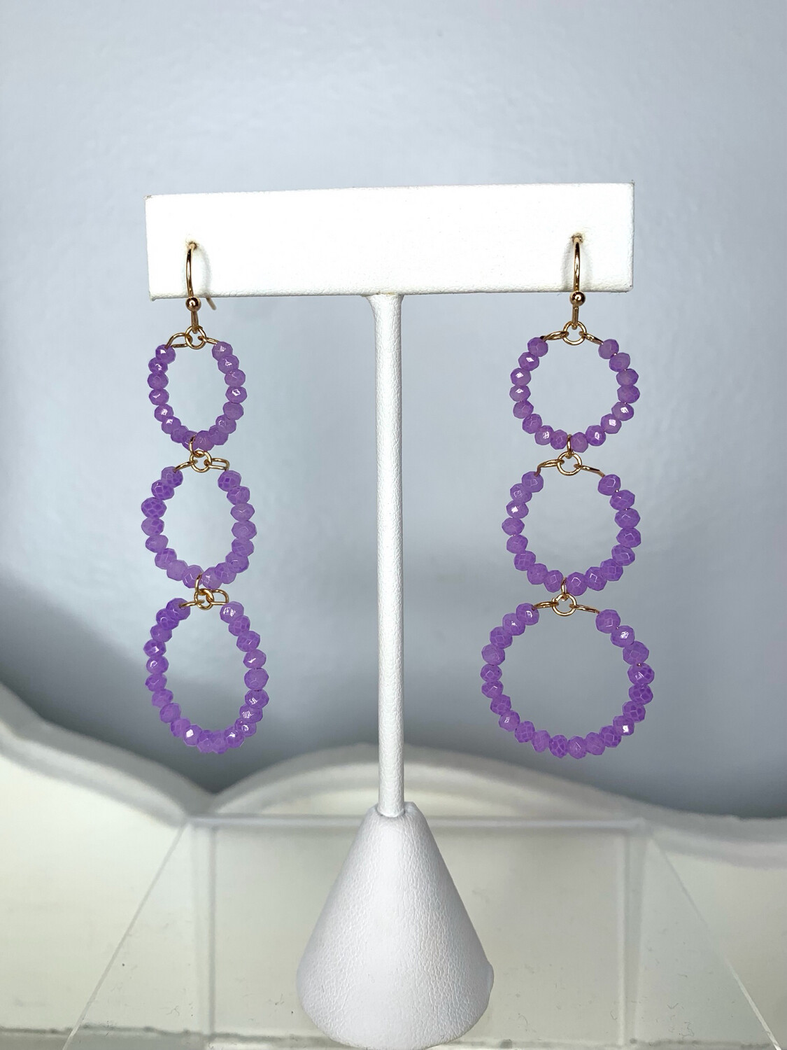Lavender Triple Circle Earrings