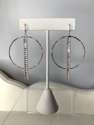 Silver & Rhinestone Drop Earrings