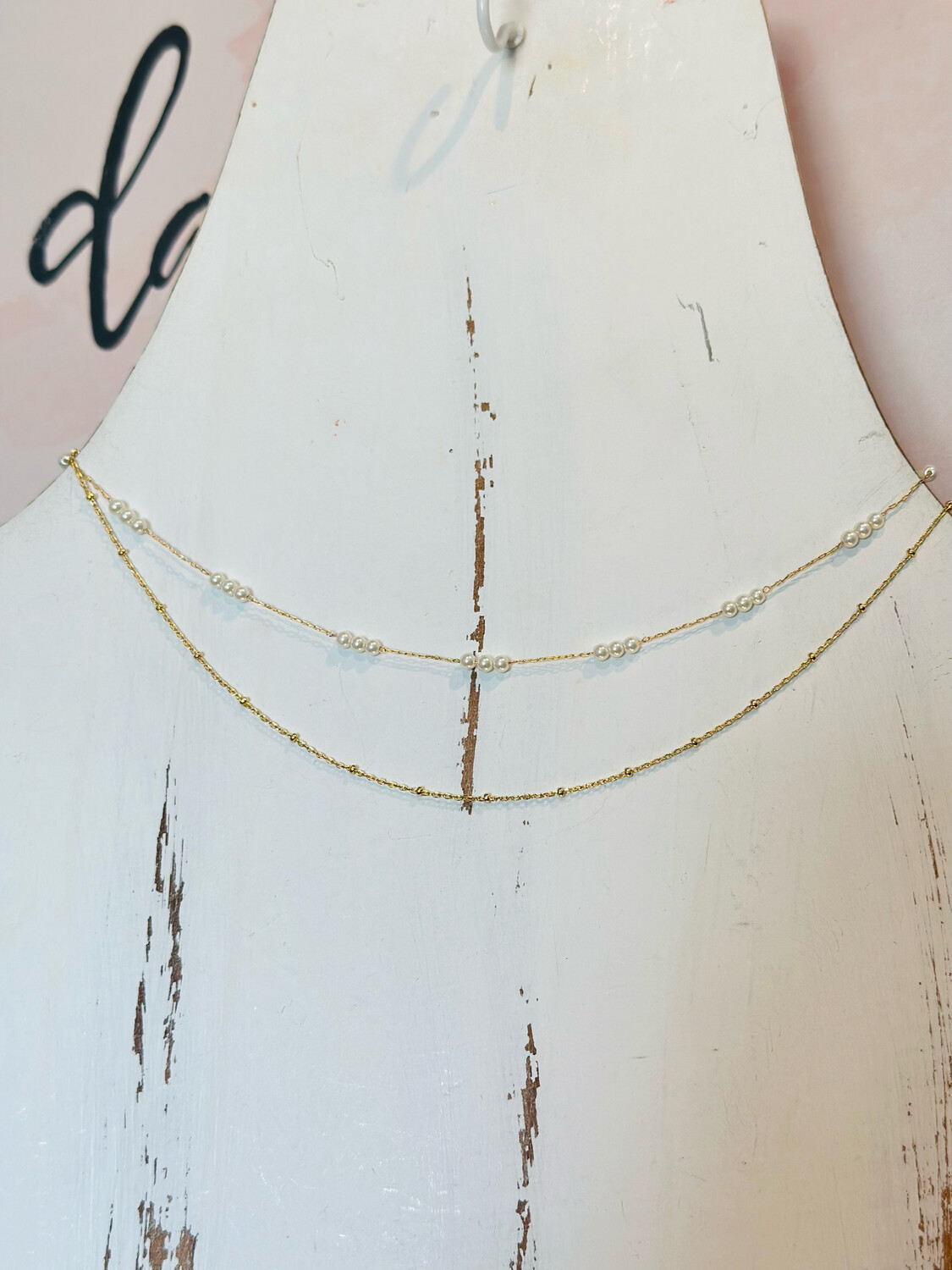 Dainty Gold & Pearl Layered Necklace