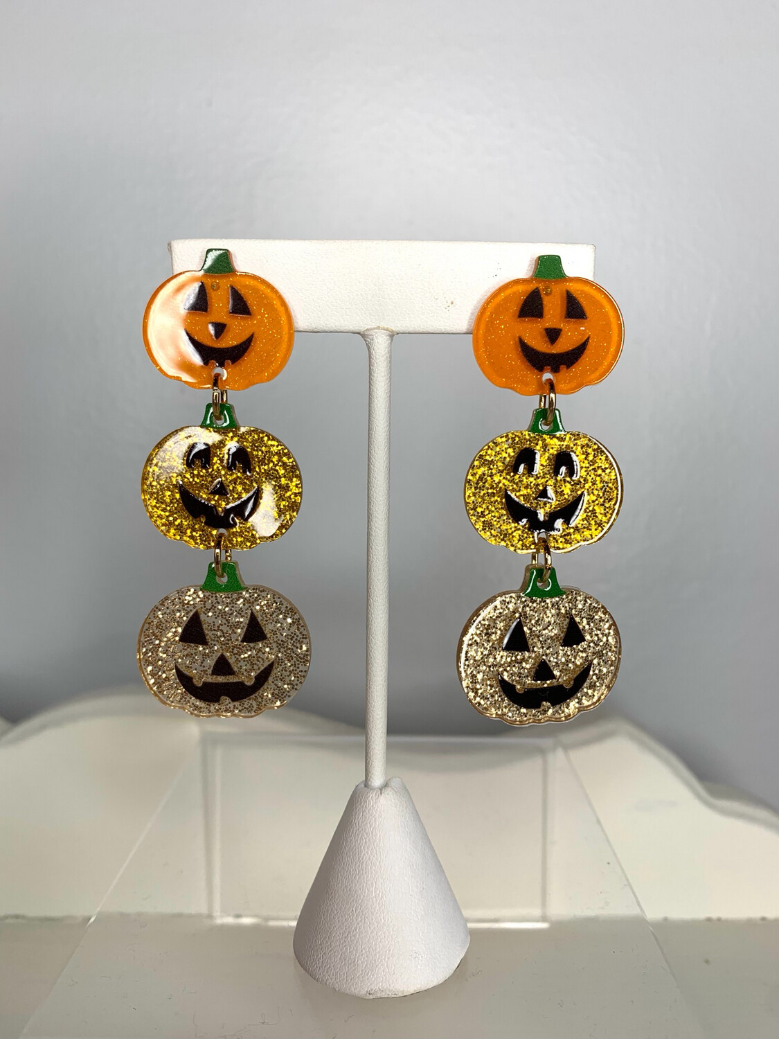Acrylic Pumpkin Earrings
