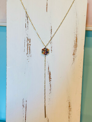 Multi & Gold Y Shaped Necklace