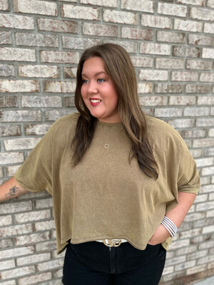 Cocoa Mineral Wash Oversized Top