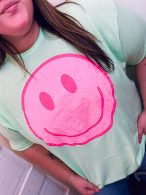 Bright Pink Smiley Tee 