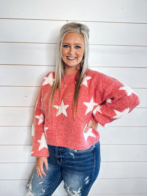 Vintage Red Star Oversized Sweater