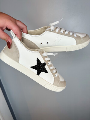 Black Glitter Star Sneakers 