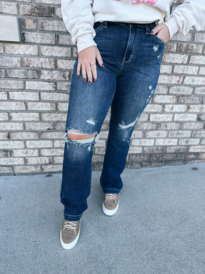 Judy Blue MidRise Distressed Bootcut Jeans