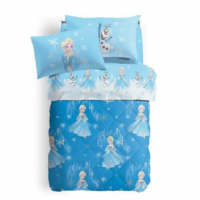Copriletto Trapuntato Disney Frozen Neve - Caleffi Copriletto Trapuntato Disney Frozen Neve - Caleffi
