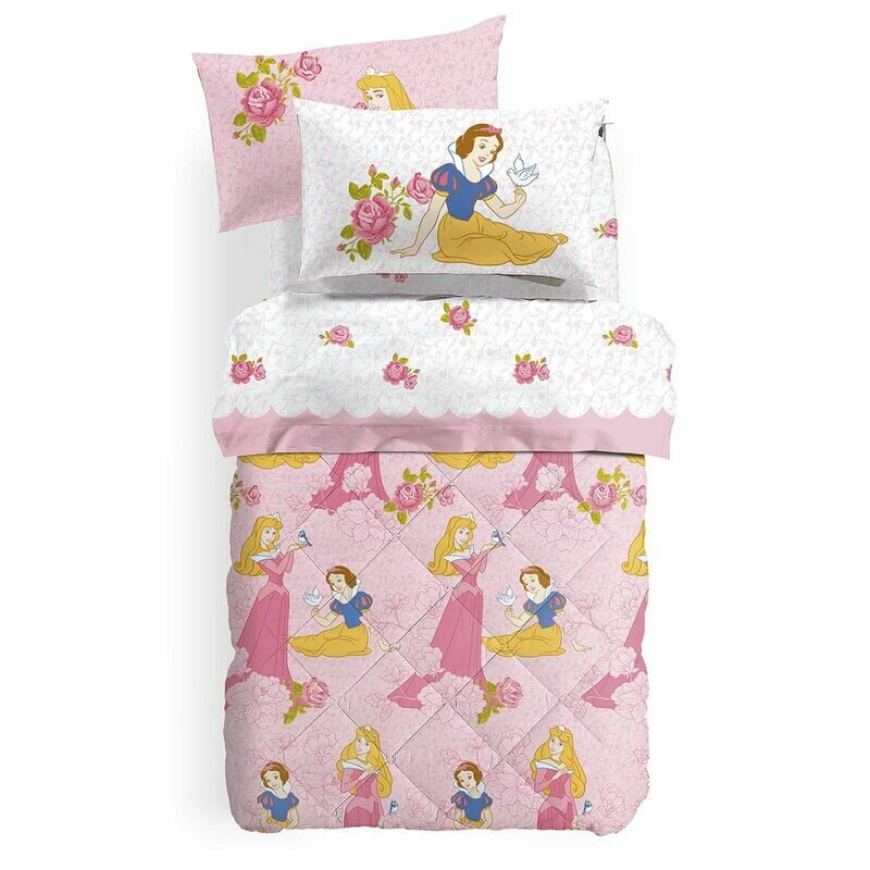 Copriletto Trapuntato Disney Princess Rose - Caleffi Copriletto Trapuntato Disney Princess Rose - Caleffi