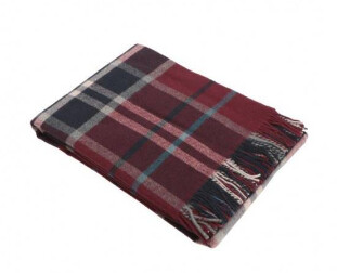 Plaid in puro Lambswool Merino Kilt- Somma 1867, Misura: 130x190cm, Variante: Bordeaux