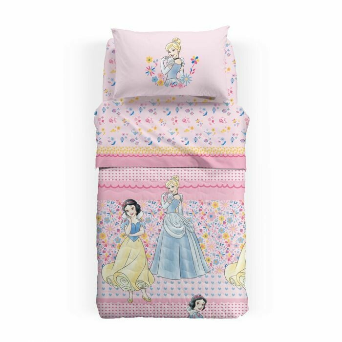 Copriletto Trapuntato Disney Princess Romance - Caleffi
