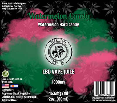 Watermelon (Watermelon Hard Candy) CBD vape juice - Lab Tested - THC Free