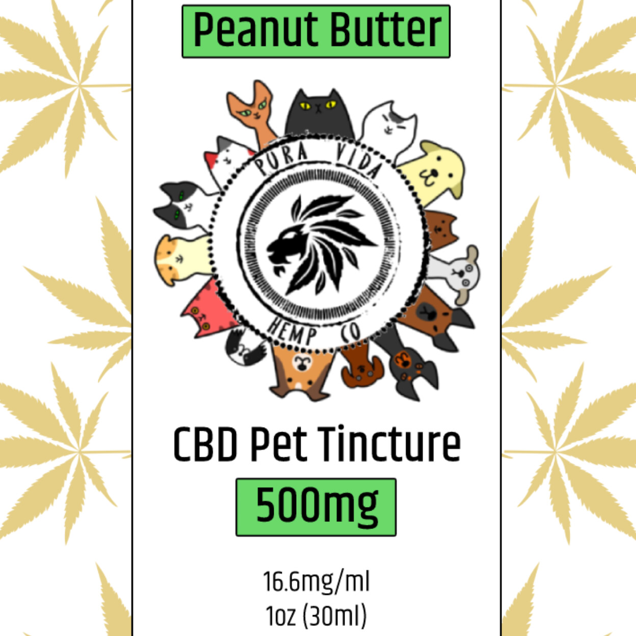 CBD Pet Tincture Peanut Butter - Lab Tested - THC Free