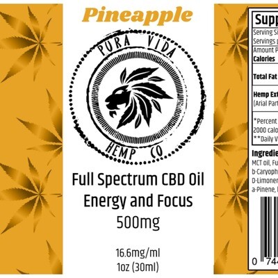 Full-Spectrum Tincture Pineapple
(Energy and Focus) - Lab Tested -