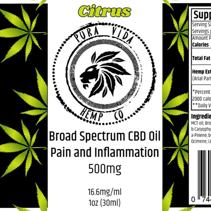 Broad Spectrum CBD + CBG Tincture
Citrus (Pain and Inflammation) - Lab Tested - THC Free
