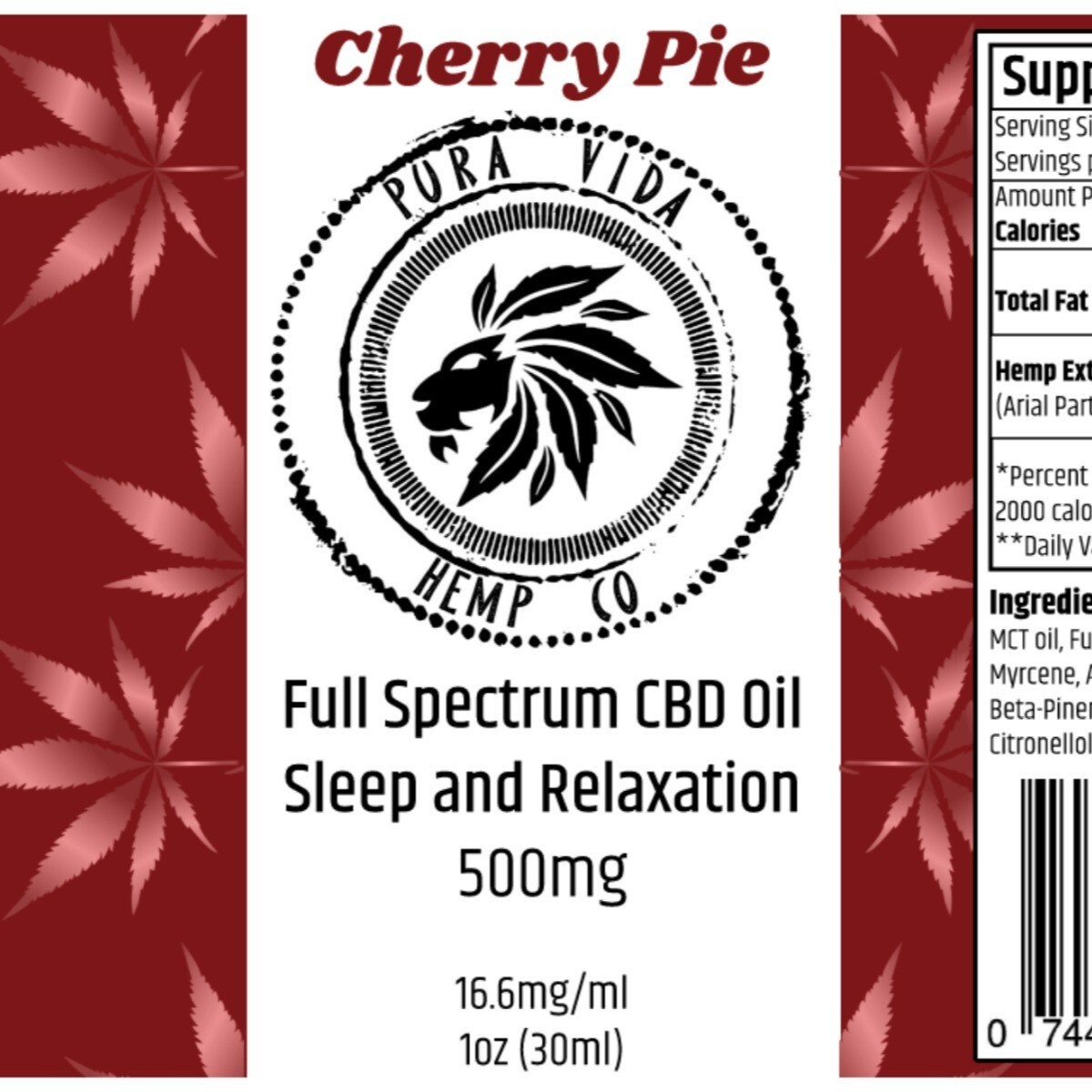 Full-Spectrum Tincture Cherry Pie
(Sleep and Relaxation) - Lab Tested -