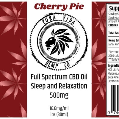 Full-Spectrum Tincture Cherry Pie
(Sleep and Relaxation) - Lab Tested -