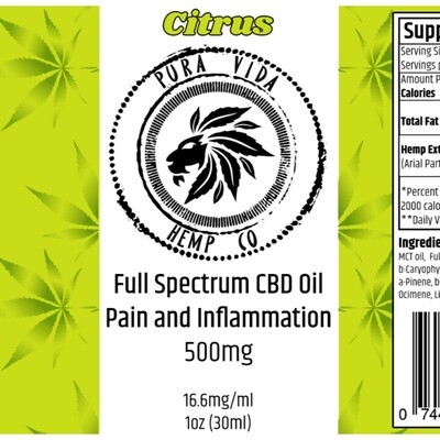 Full-Spectrum Tincture Citrus 
(Pain and Inflammation) - Lab Tested -