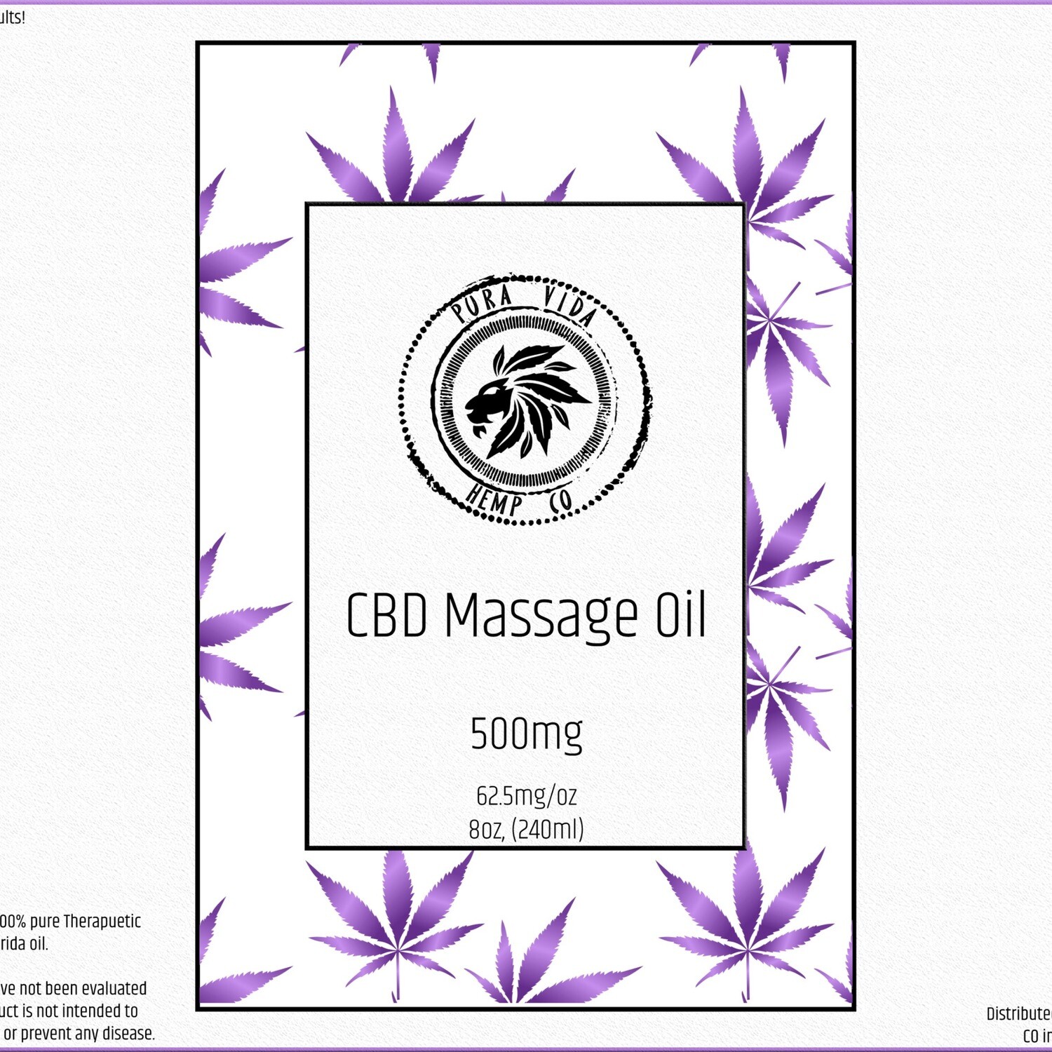 Lavender CBD Massage Oil - Lab Tested - THC Free