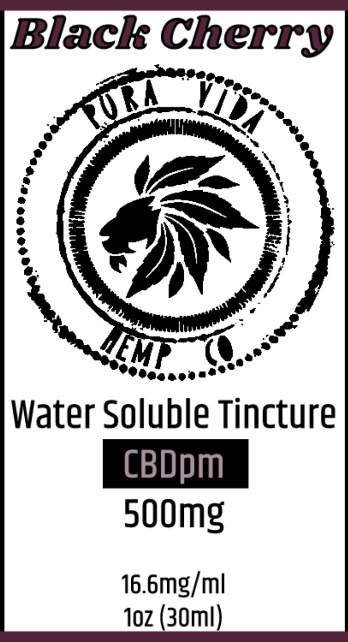 Black Cherry Water Soluble CBD Tincture - Lab Tested - THC Free
