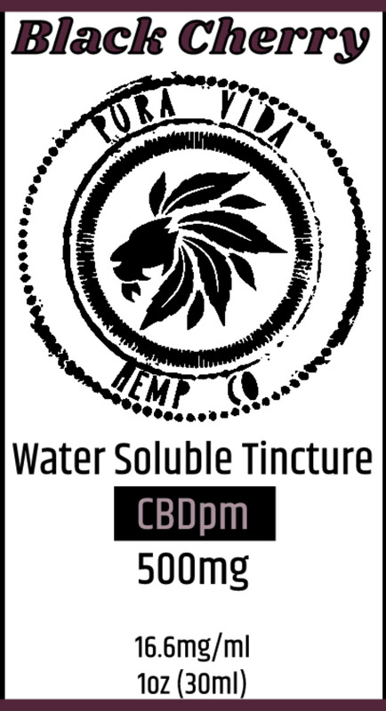 Black Cherry Water Soluble CBD Tincture - Lab Tested - THC Free