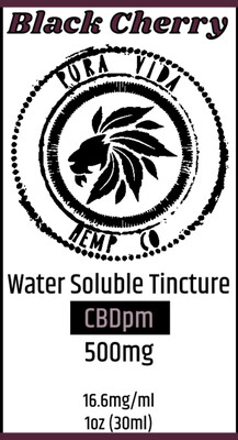 Black Cherry Water Soluble CBD Tincture - Lab Tested - THC Free