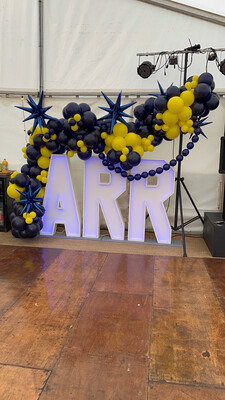 Colour Changing LED Numbers or Letters In Collaboration With Our Balloon Arches. 2 Letters/Numbers