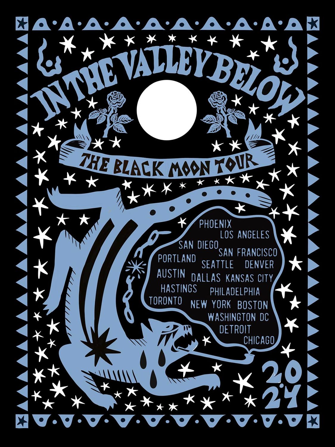 In The Valley Below The Black Moon Foil Tour Poster