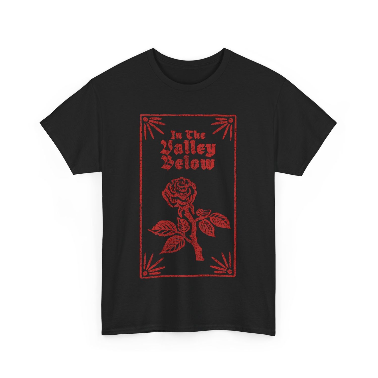 In The Valley Below Black Rose T-Shirt
