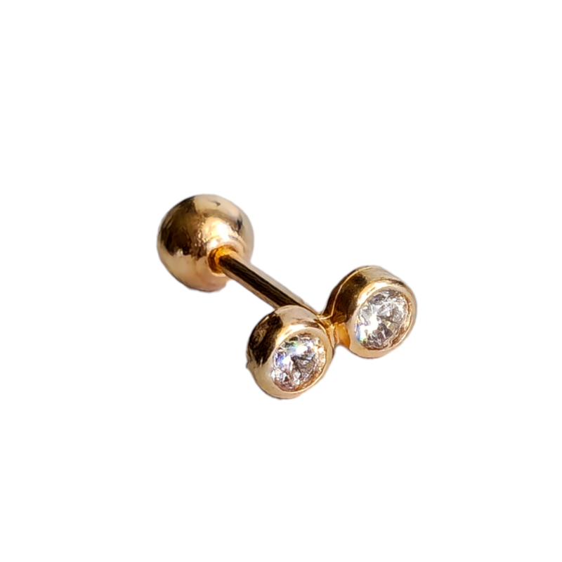 2 Bezel Crystal Cluster (Rose Gold)