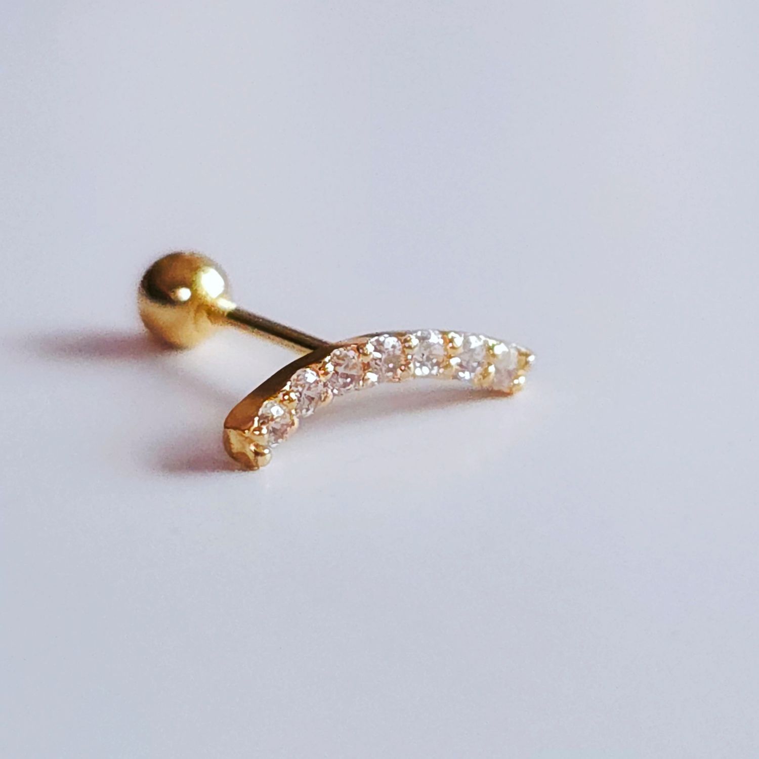 Curved Crystal Cluster (yellow gold)
