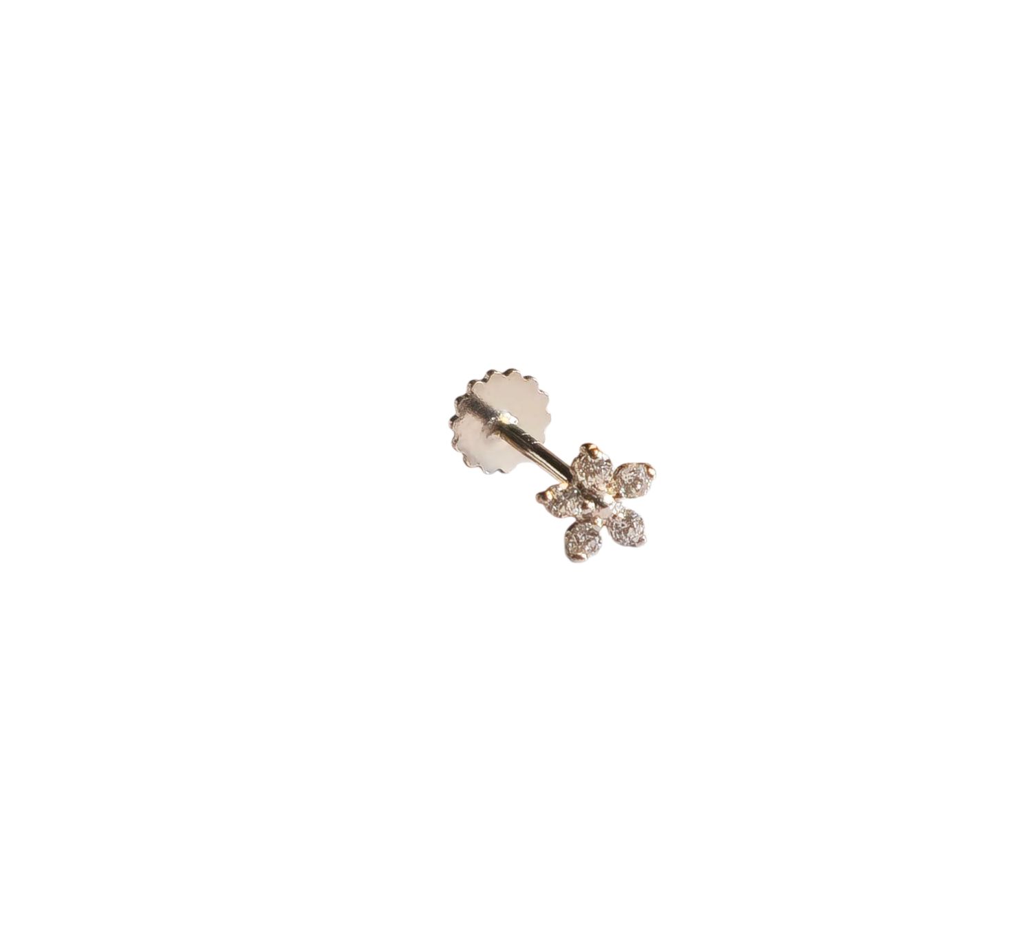 Flora Flatback White Gold