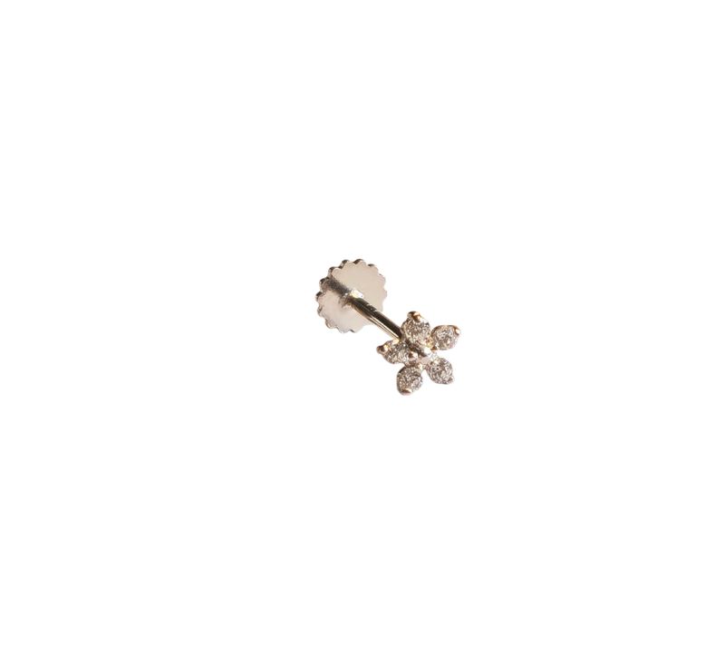 Flora Flatback White Gold