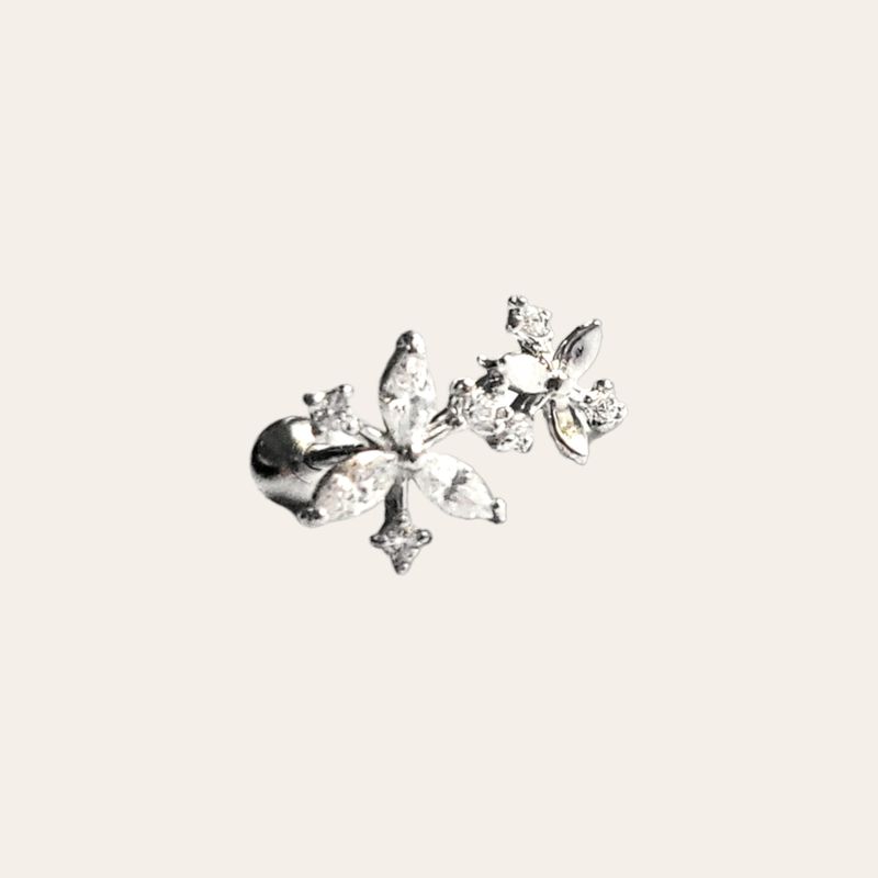 Flower Duo (White Gold)