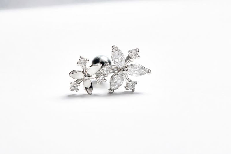 Flower Duo (White Gold)
