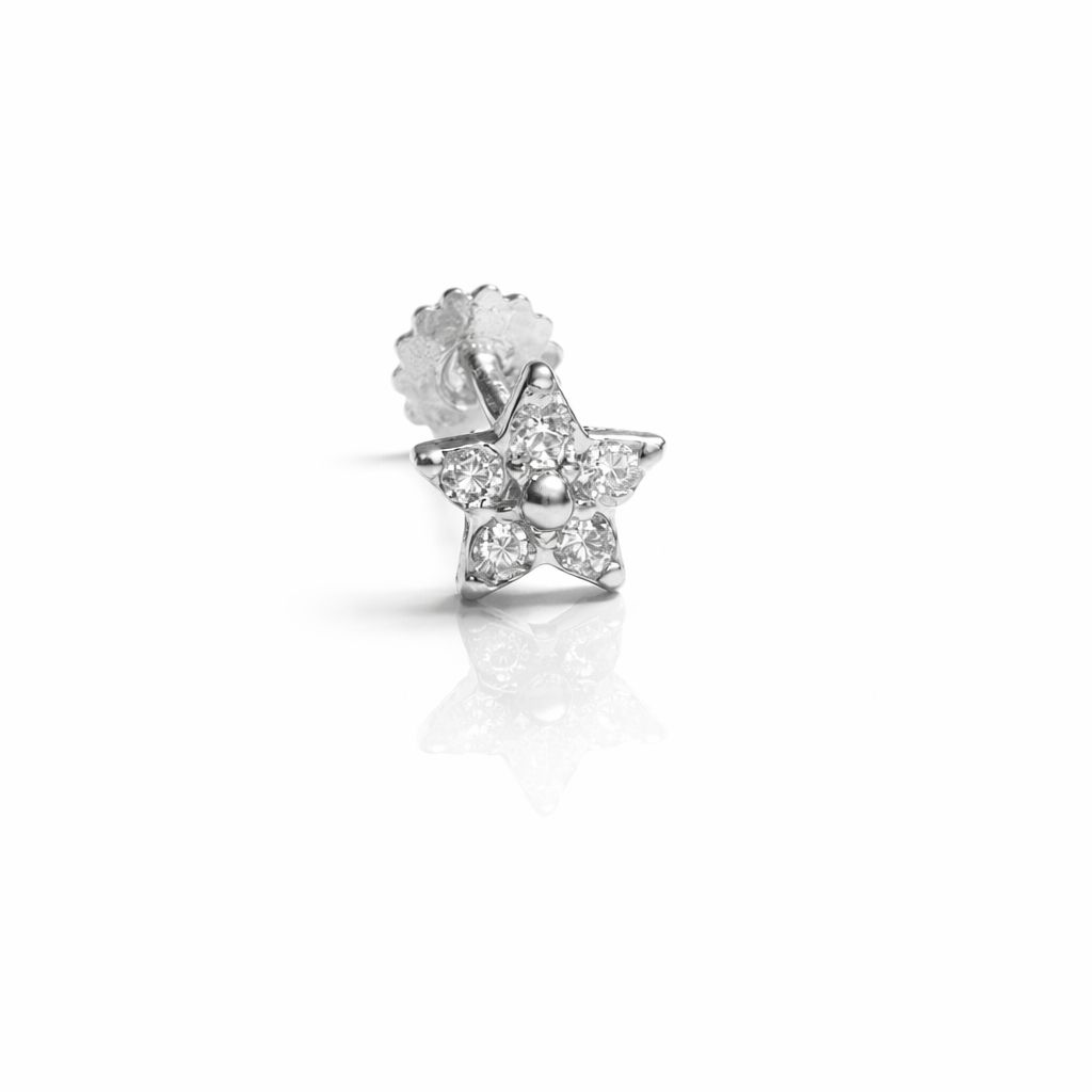 Mini Star Flatback (white gold)