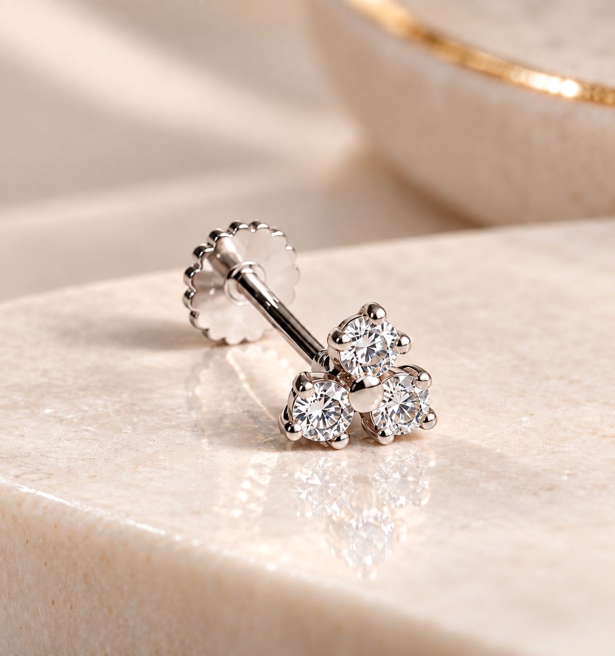 Trinity Diamonds Flatback White Gold