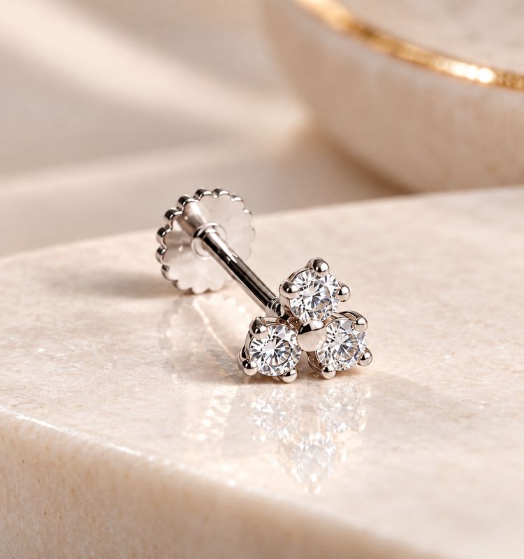 Trinity Diamonds Flatback White Gold Trinity Diamonds Flatback White Gold