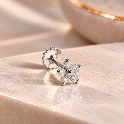 Flora Diamonds Flatback White Gold