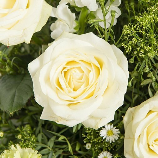 BOUQUET CONDOLEANCES fleurs blanches