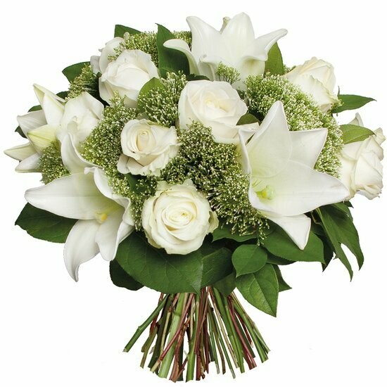 BOUQUET CONDOLEANCES fleurs blanches