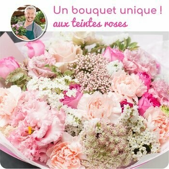 Bouquet du fleuriste teintes de rose
