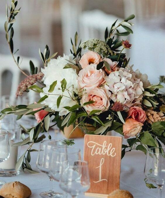 fleurs bohème centre de table