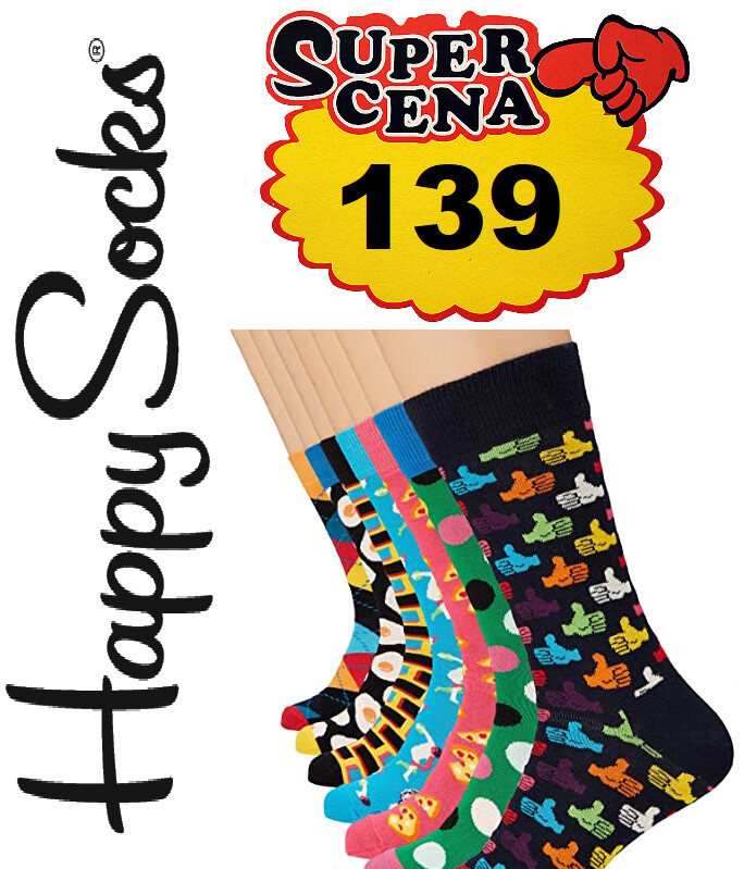 Sarene sokne (6 kom) Happy Sock's/Ekmen/Prestige..