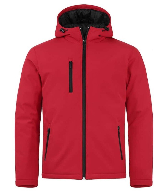 Padded Hoody Softshell, FARGE: Red, STØRRELSE: 4XL