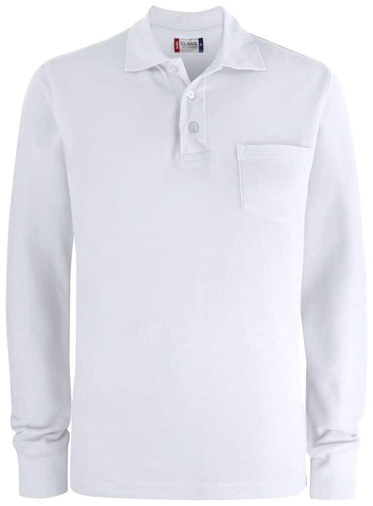 Basic Polo LS Pocket, FARGE: White, STØRRELSE: 4XL