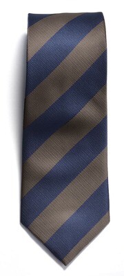 JH&F Tie Regimental Stripe, FARGE: Navy/Brown, STØRRELSE: One size