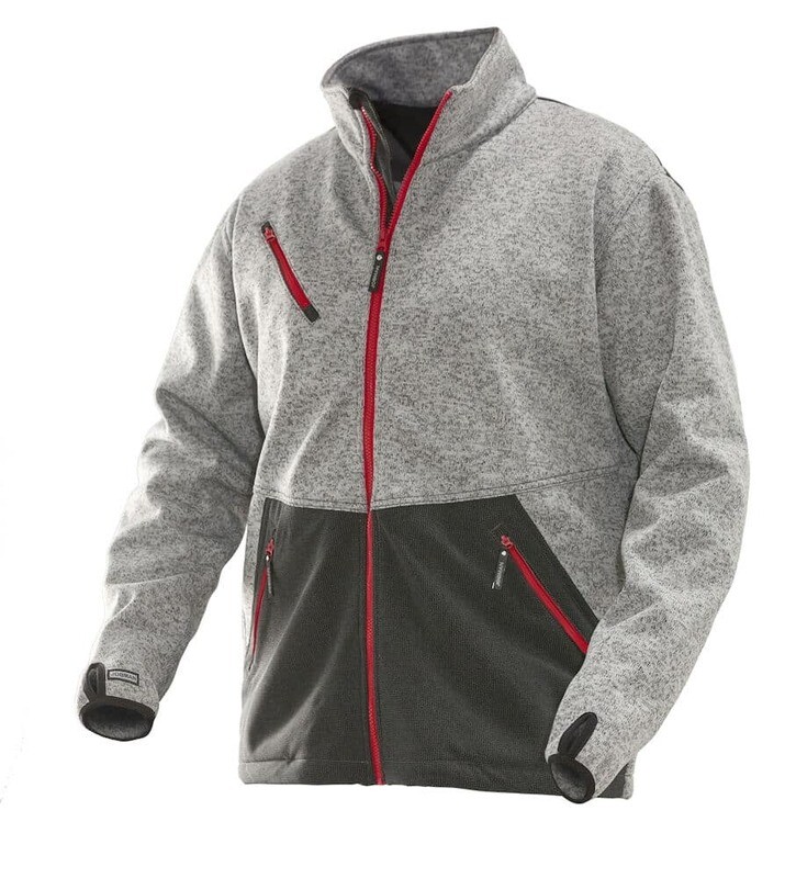 Knitted Softshell, FARGE: Grey Melange/Red, STØRRELSE: XS